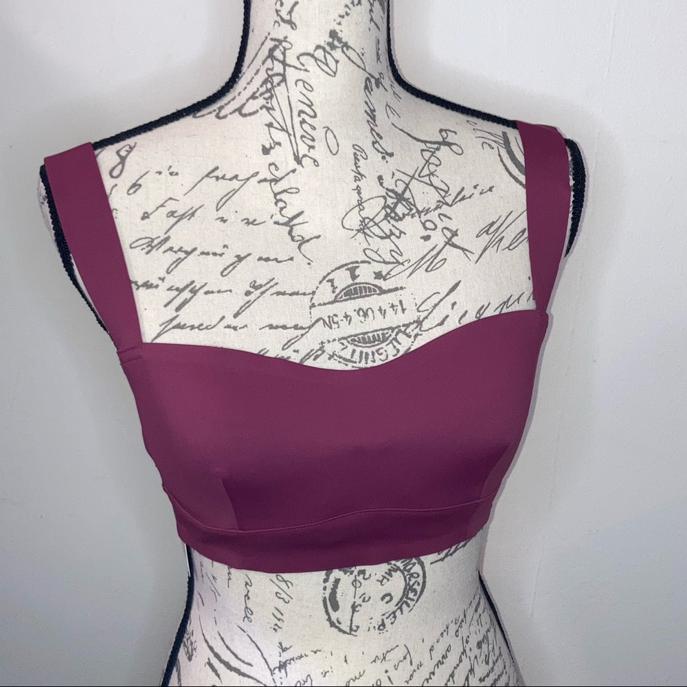 Free People Naomi Longline Bra Thick Adjustable Straps Pink Purple Comfort Bra - Picture 11 of 12